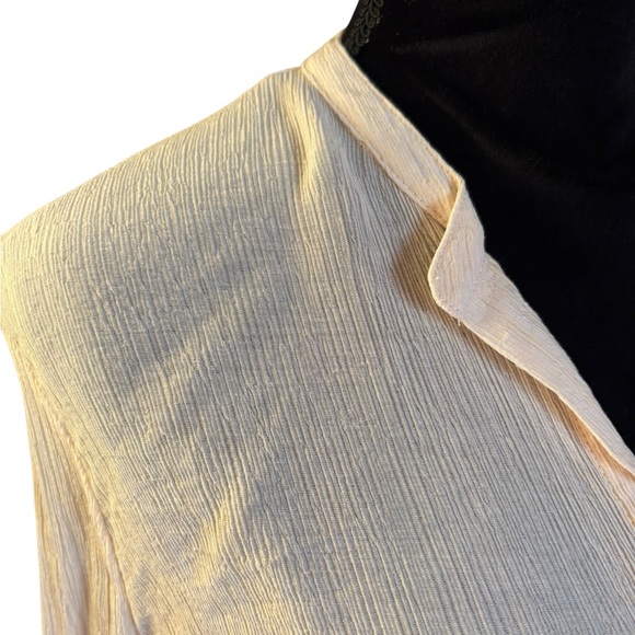 Molly Bracken boho cream crepe lightweight Vanillacore blouse top size large - Picture 2 of 10